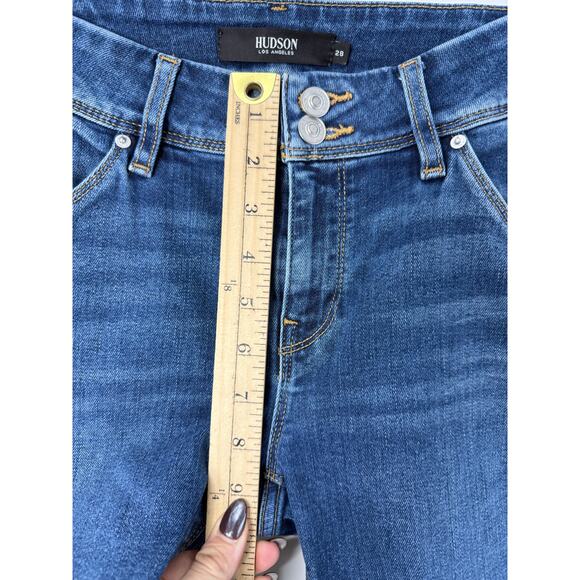 Hudson Beth Baby Boot Jeans Mid Rise Dark Wash Flap Pockets Women’s 28 - Picture 8 of 11